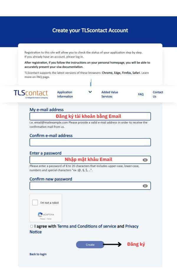 Đăng ký tài khoản bằng Email để xem kết quả visa Pháp