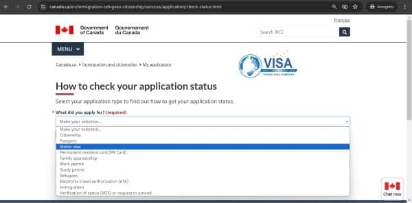 Bước 4 chọn loại visa