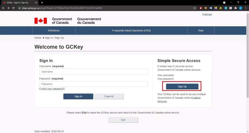 Tại tài khoản xin visa Canada online