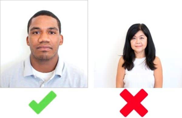 vị trí trong ảnh chụp visa mỹ